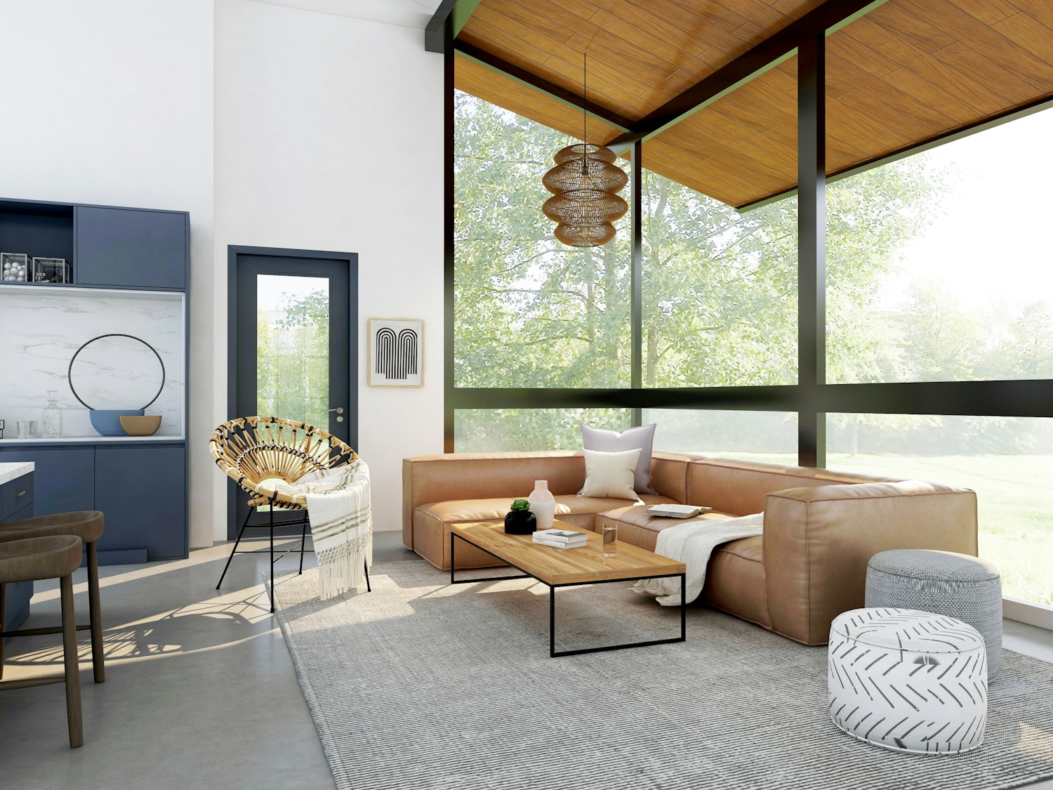Salon chaleureux d'une maison de la Rive-Sud