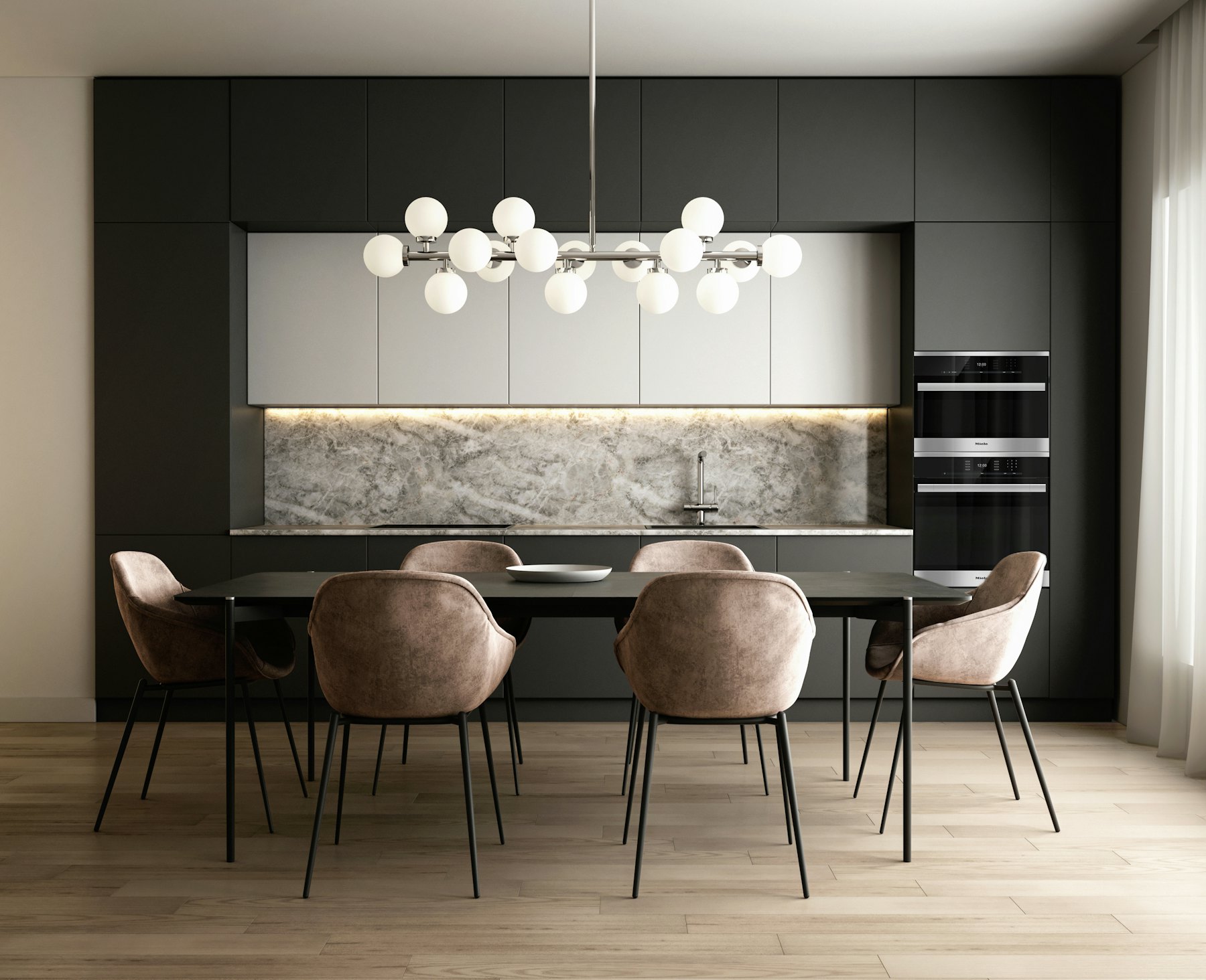 Cuisine contemporaine avec îlot central