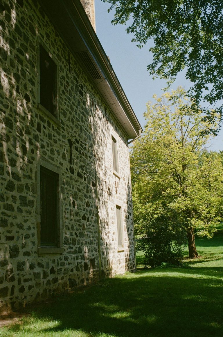Maison en pierre entourée de verdure